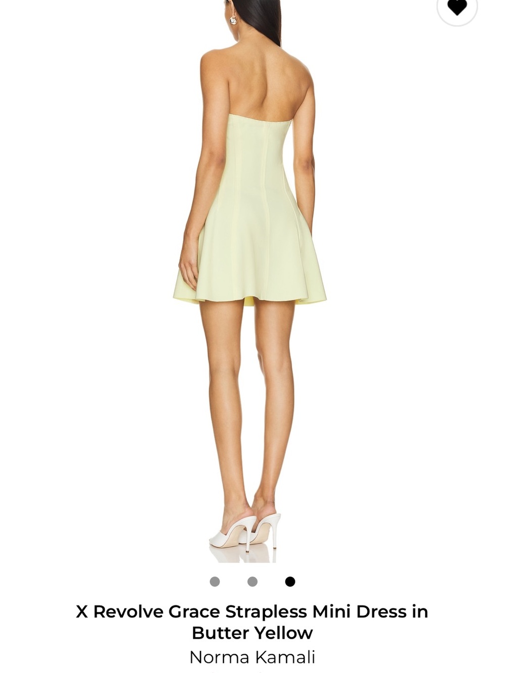 Norma Kamali Strapless Flared Mini Dress in Butter Yellow